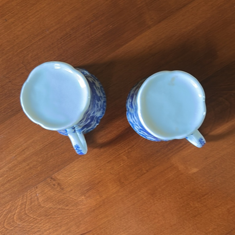 Vintage Antique Blue and White Chocolate Ceramic Cups - Picture 5 of 13